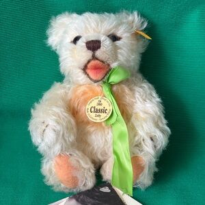 Steiff Teddy Bear 1960 Classic Zotty Cream Peach Mohair Open Mouth Historic 6”
